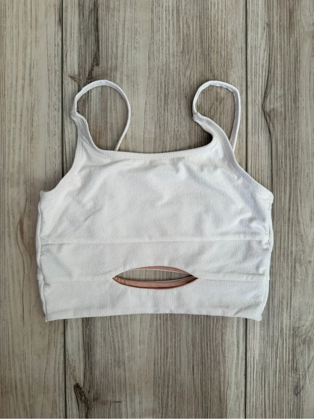 FIVE Off White Dance Crop Top with Front Cutout